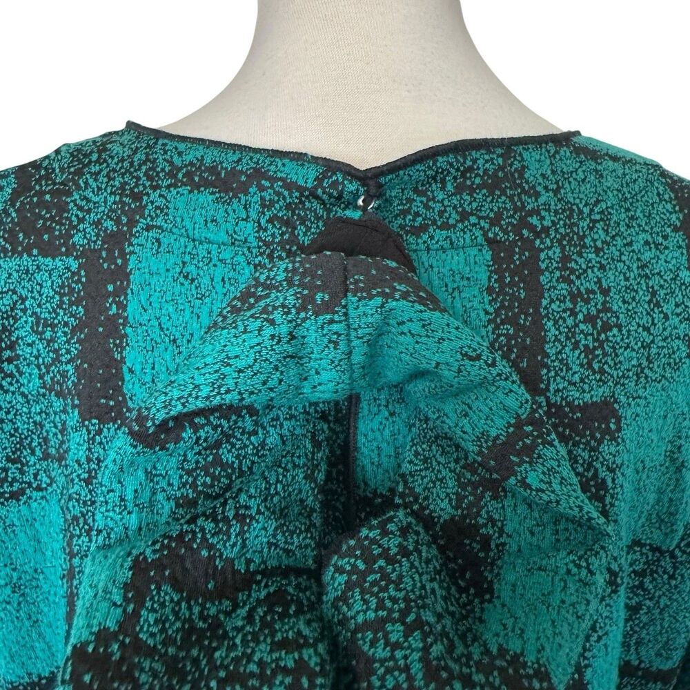 Ali Miles Textured Knit Tunic Top Removable Cowl Neck Scarf Green Black Size XL - Picture 14 of 16